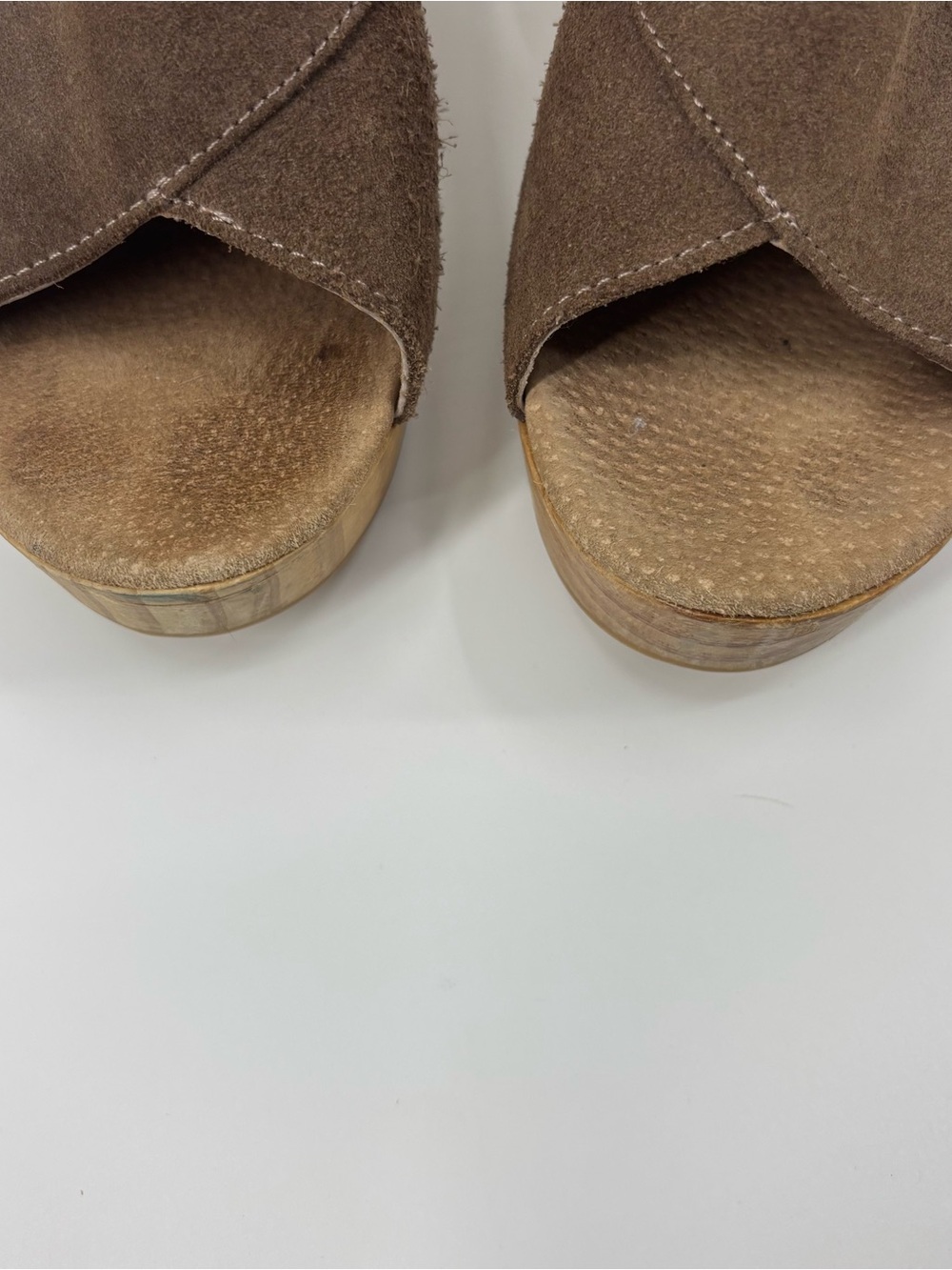 Free People Parker Clog Brown Nubuck Platform Shoe - Picture 2 of 16